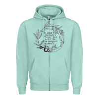 Seafoam Lady Macbeth Shakespeare Quote Zipper Hoodie - linhVisuals