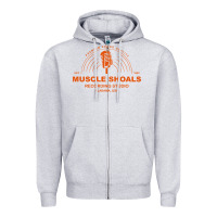 Heather Grey muscle shoals recording studio Zipper Hoodie - linhVisuals