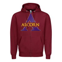 Burgundy Alcorn Athletics Zipper Hoodie - linhVisuals