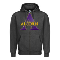 Charcoal Heather Alcorn Athletics Zipper Hoodie - linhVisuals