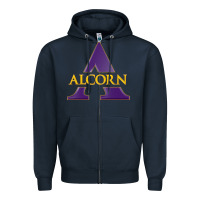 Navy Alcorn Athletics Zipper Hoodie - linhVisuals