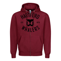 Burgundy hartford ice hockey 1979 Zipper Hoodie - linhVisuals