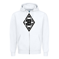 White #borussia #monchengladbach Zipper Hoodie - linhVisuals