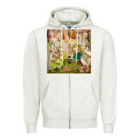 Oatmeal Heather Mark Ryden - The Magic Sircus Zipper Hoodie - linhVisuals