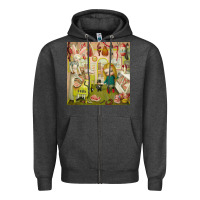 Charcoal Heather Mark Ryden - The Magic Sircus Zipper Hoodie - linhVisuals