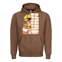 Chestnut Nar Manga Ruto Ramen Zipper Hoodie - linhVisuals