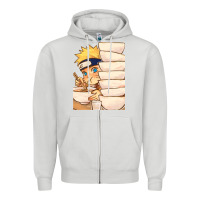 Dove Grey Nar Manga Ruto Ramen Zipper Hoodie - linhVisuals
