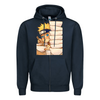 Navy Nar Manga Ruto Ramen Zipper Hoodie - linhVisuals