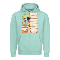 Seafoam Nar Manga Ruto Ramen Zipper Hoodie - linhVisuals