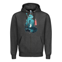 Charcoal Heather Nier Automata Zipper Hoodie - linhVisuals