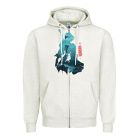 Oatmeal Heather Nier Automata Zipper Hoodie - linhVisuals