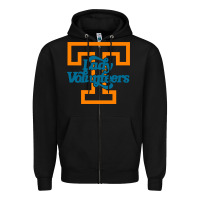 Black tennessee lady volunteers Zipper Hoodie - linhVisuals