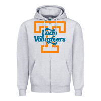Heather Grey tennessee lady volunteers Zipper Hoodie - linhVisuals