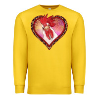 Lemon valentines day rooster with leopard heart Premium Sweatshirt - RanaPortraitStore