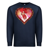 Navy valentines day rooster with leopard heart Premium Sweatshirt - RanaPortraitStore