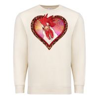 Sandshell valentines day rooster with leopard heart Premium Sweatshirt - RanaPortraitStore