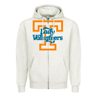 Oatmeal Heather tennessee lady volunteers Zipper Hoodie - linhVisuals