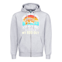 Heather Grey she swallows every time i bring my rod t  shirt she swallows every tim Zipper Hoodie - linhVisuals