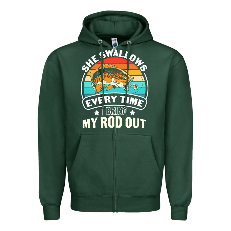 She Swallows Every Time I Bring My Rod T  Shirt She Swallows Every Tim Zipper Hoodie by linhVisuals | Teevron