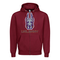 Burgundy Ualbany Great Danes Zipper Hoodie - linhVisuals