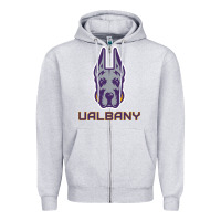 Heather Grey Ualbany Great Danes Zipper Hoodie - linhVisuals