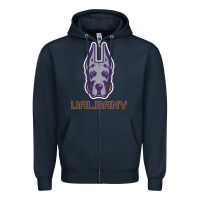 Navy Ualbany Great Danes Zipper Hoodie - linhVisuals