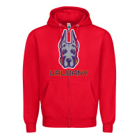 Red Ualbany Great Danes Zipper Hoodie - linhVisuals