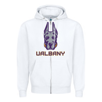 White Ualbany Great Danes Zipper Hoodie - linhVisuals