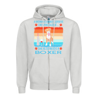 Dove Grey boxer t  shirt a woman cannot survive on wine alone she also needs box Zipper Hoodie - linhVisuals