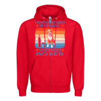 Red boxer t  shirt a woman cannot survive on wine alone she also needs box Zipper Hoodie - linhVisuals