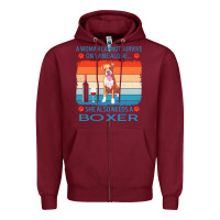 Burgundy boxer t  shirt a woman cannot survive on wine alone she also needs box Zipper Hoodie - linhVisuals