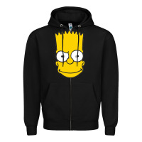 Black kartun bart simpson mask Zipper Hoodie - linhVisuals