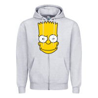 Heather Grey kartun bart simpson mask Zipper Hoodie - linhVisuals