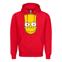 Red kartun bart simpson mask Zipper Hoodie - linhVisuals