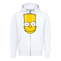 White kartun bart simpson mask Zipper Hoodie - linhVisuals