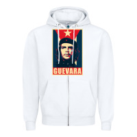 White guevara Zipper Hoodie - linhVisuals