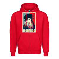 Red leonardo Zipper Hoodie - linhVisuals