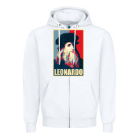 White leonardo Zipper Hoodie - linhVisuals