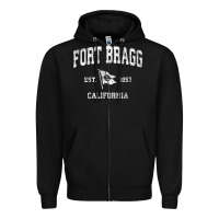 Black fort bragg california ca vintage boat anchor flag design tee Zipper Hoodie - linhVisuals