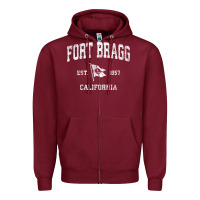 Burgundy fort bragg california ca vintage boat anchor flag design tee Zipper Hoodie - linhVisuals
