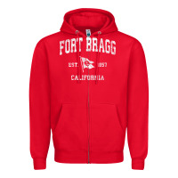 Red fort bragg california ca vintage boat anchor flag design tee Zipper Hoodie - linhVisuals