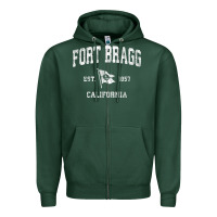 Sports Green fort bragg california ca vintage boat anchor flag design tee Zipper Hoodie - linhVisuals