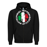 Black irish temper italian attitude t shirt st patrick's day t shirt Zipper Hoodie - linhVisuals