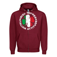 Burgundy irish temper italian attitude t shirt st patrick's day t shirt Zipper Hoodie - linhVisuals