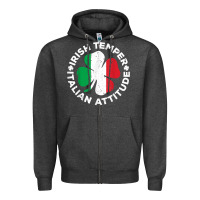 Charcoal Heather irish temper italian attitude t shirt st patrick's day t shirt Zipper Hoodie - linhVisuals