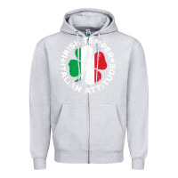 Heather Grey irish temper italian attitude t shirt st patrick's day t shirt Zipper Hoodie - linhVisuals
