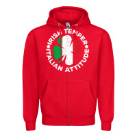 Red irish temper italian attitude t shirt st patrick's day t shirt Zipper Hoodie - linhVisuals