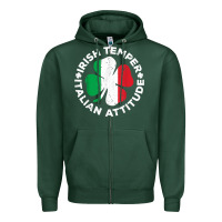 Sports Green irish temper italian attitude t shirt st patrick's day t shirt Zipper Hoodie - linhVisuals