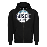 Black BUSCH LATTE COOL Zipper Hoodie - linhVisuals