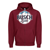 Burgundy BUSCH LATTE COOL Zipper Hoodie - linhVisuals